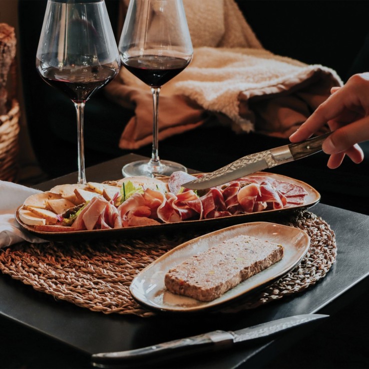 Coffret 4 couteaux steak Volcano en inox