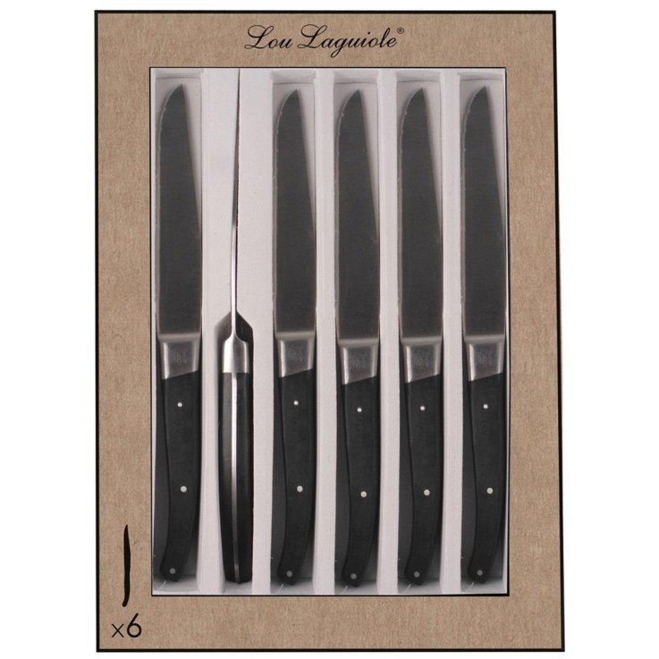 Coffret 6 couteaux lame dentée en inox
