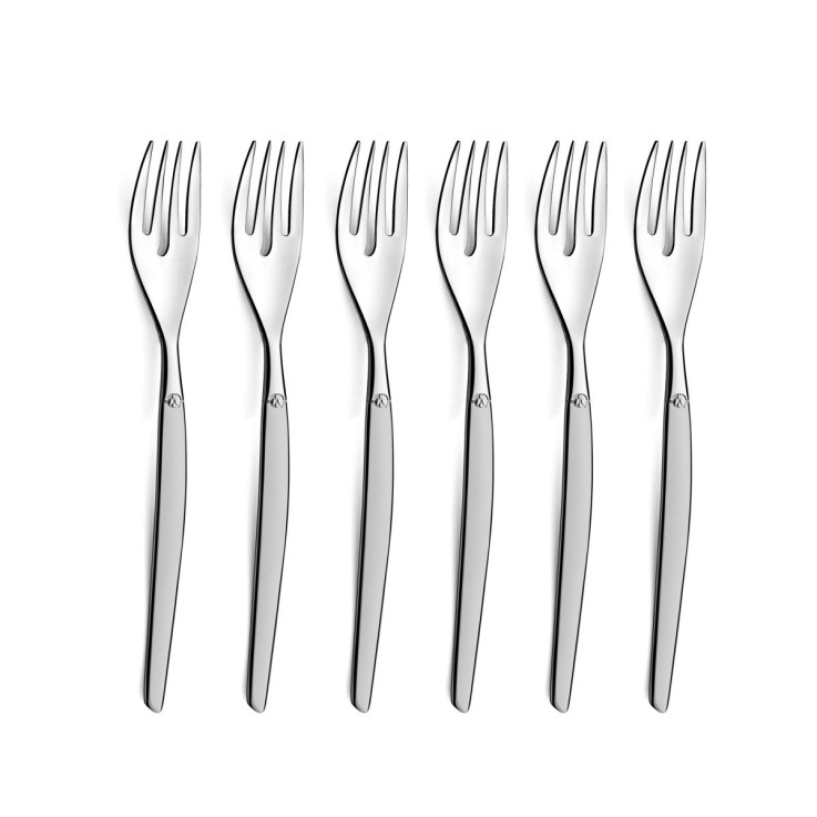 Set 6 fourchettes à gâteau Jet Sablé en inox