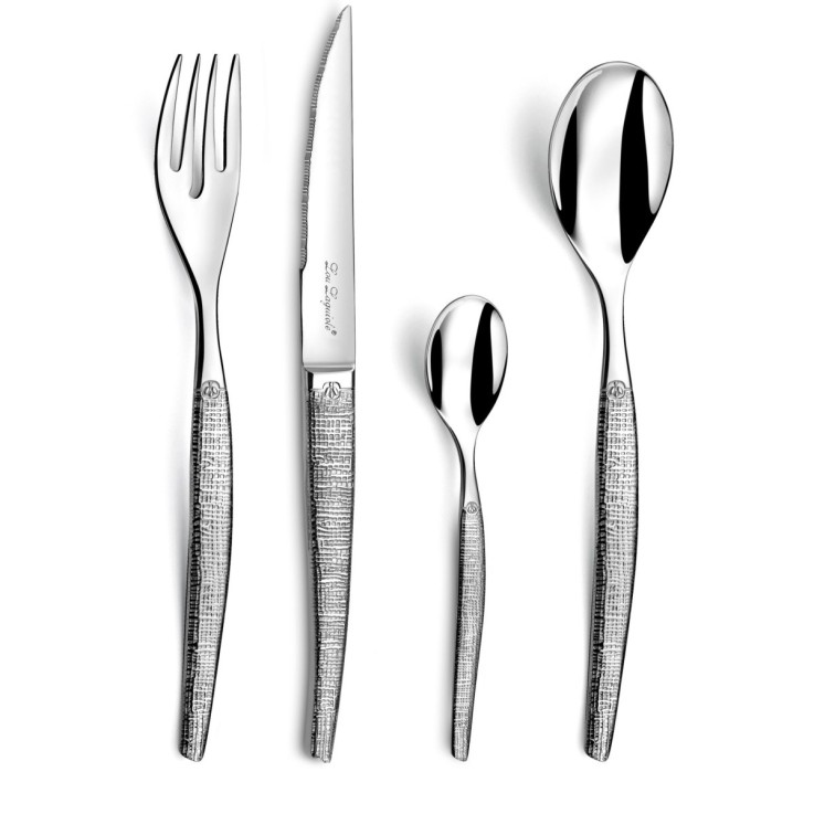 Ménagère 24 couverts steaks Jet Textil en inox