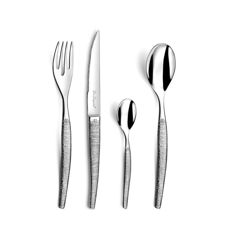 Ménagère 50 pièces avec couteaux steak Jet Textil en inox