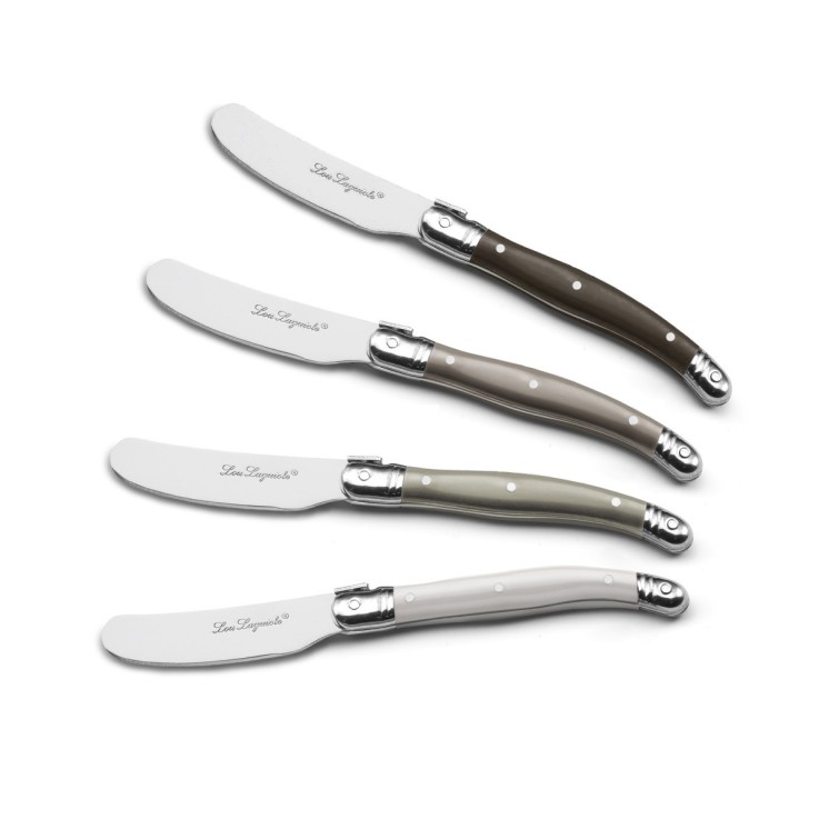 Coffret bois 4 tartineurs mixés Tradition en inox