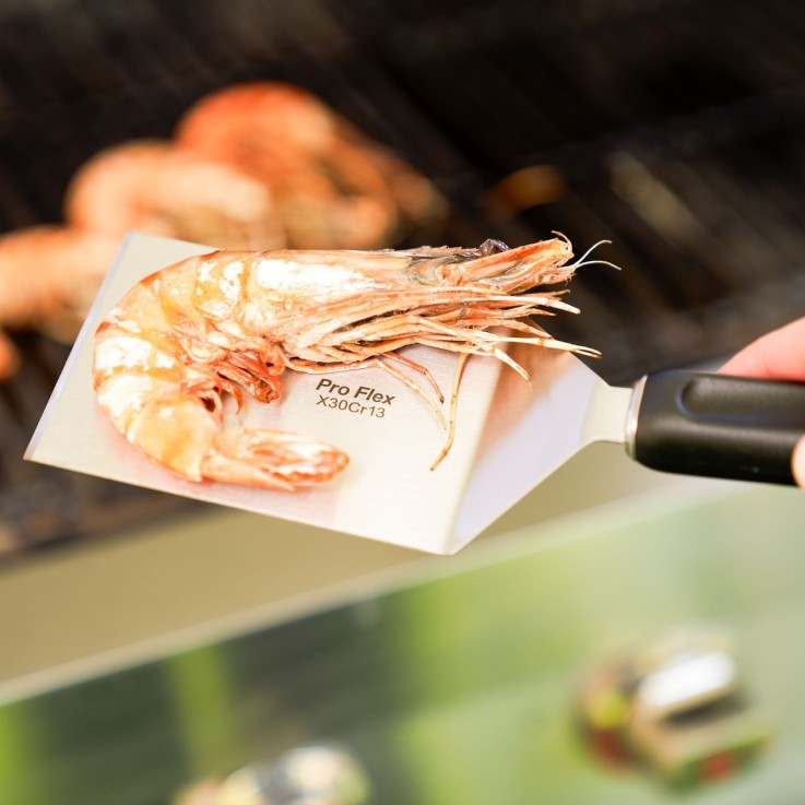 Large spatule courbée rigide 15cm en inox