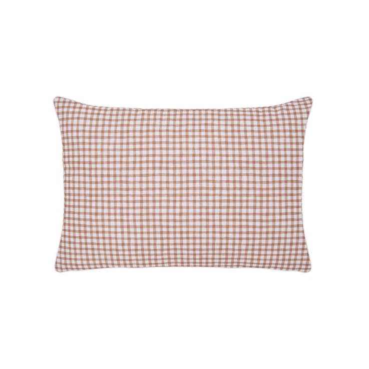 Housse de coussin imprimé en percale de coton, VICHY