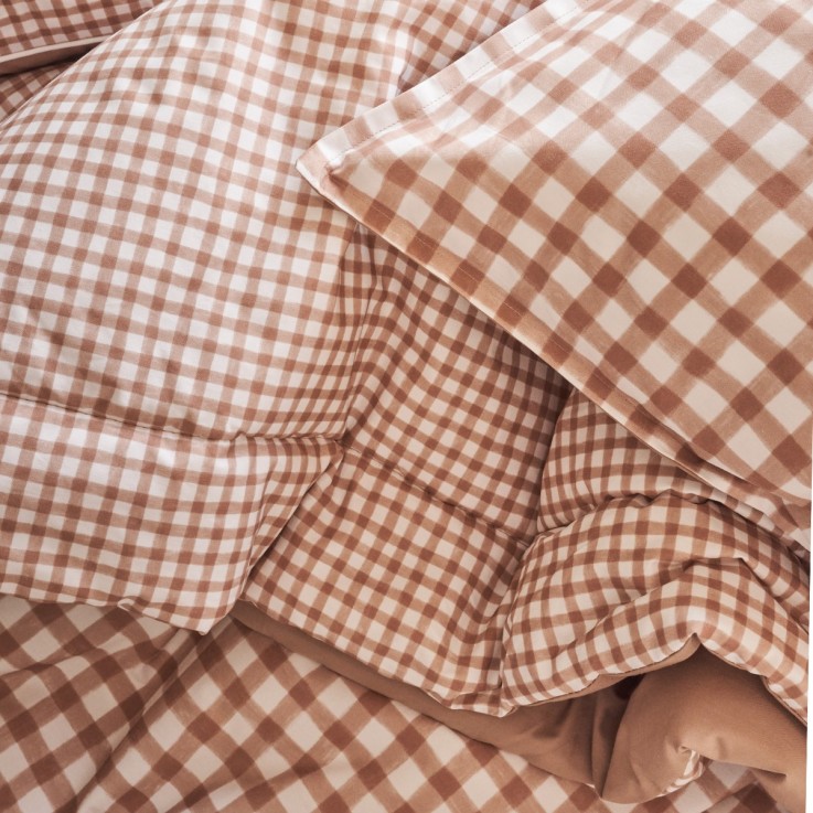 Edredon imprimé en percale de coton, VICHY