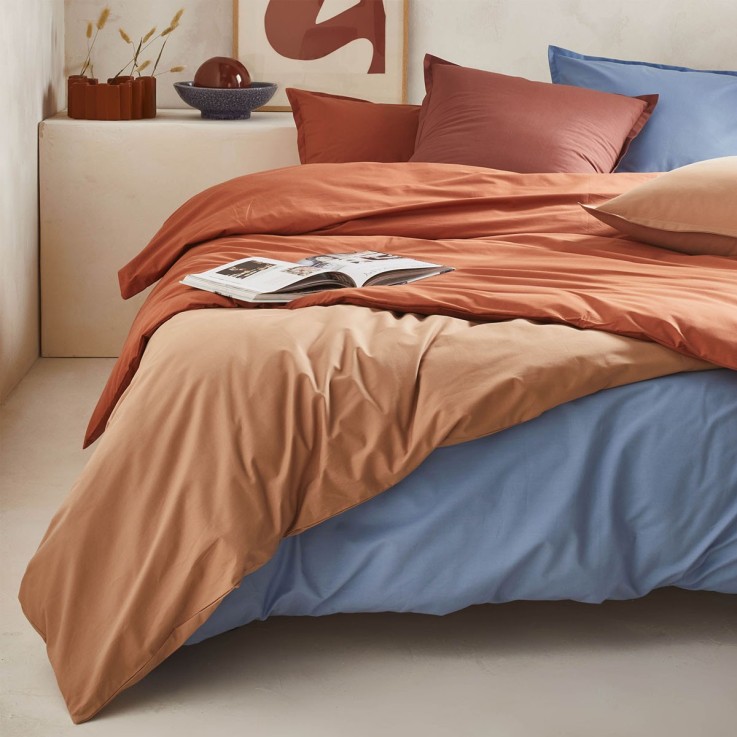 Drap housse uni en percale de coton, bonnet de 30 cm, PREMIÈRE