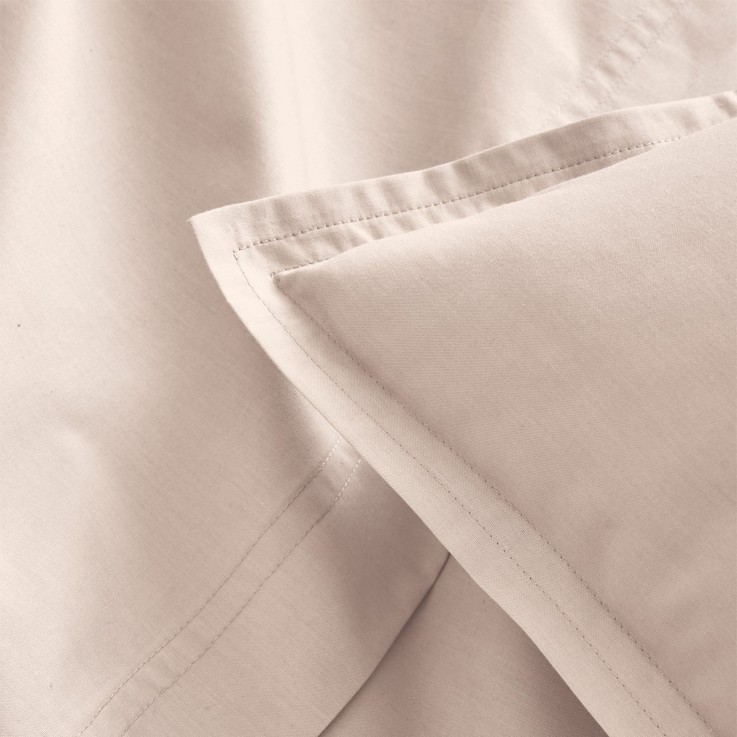 Parure de lit unie en percale de coton, taies carrées, PREMIÈRE