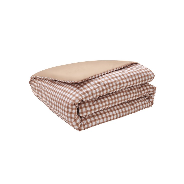 Parure de lit imprimée en percale de coton, taies rectangles, VICHY