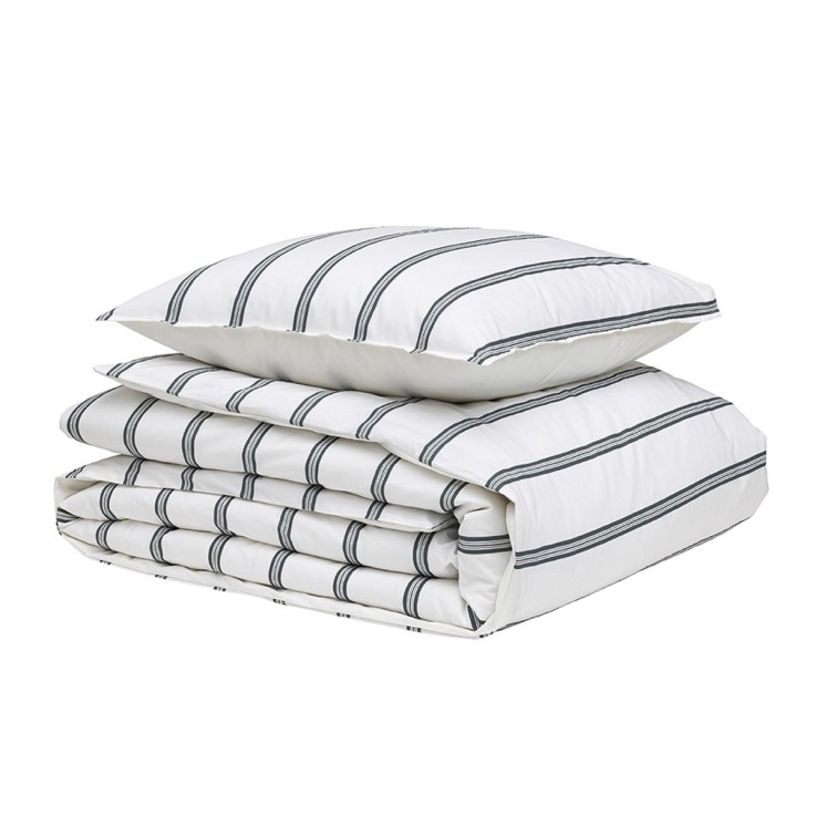 Parure de lit imprimée en percale de coton, taies rectangles, ESQUISSE