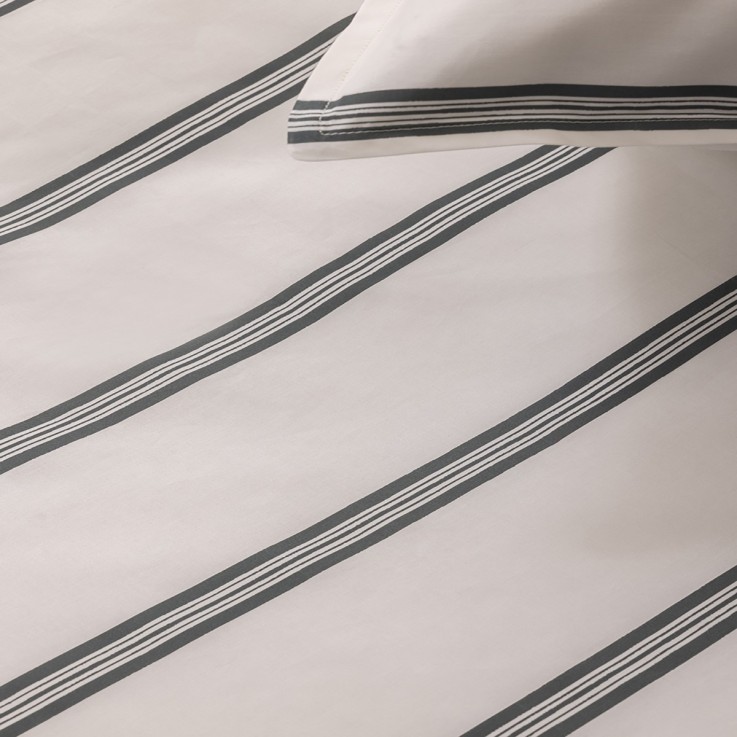 Parure de lit imprimée en percale de coton, taies rectangles, ESQUISSE