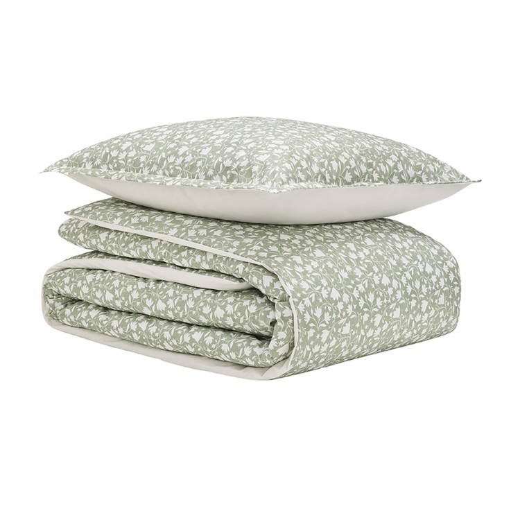 Parure de lit imprimée en percale de coton, taies rectangles, ARABESQUE