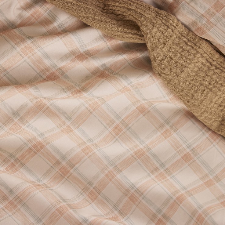 Parure de lit imprimée en percale de coton, taies rectangles, CADENCE