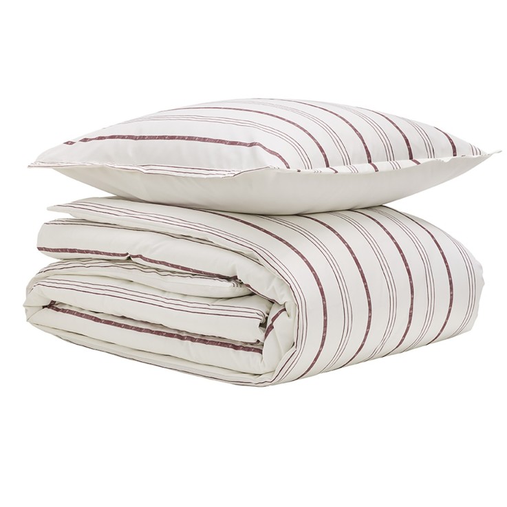 Parure de lit imprimée en percale de coton, taies carrées, EPURE