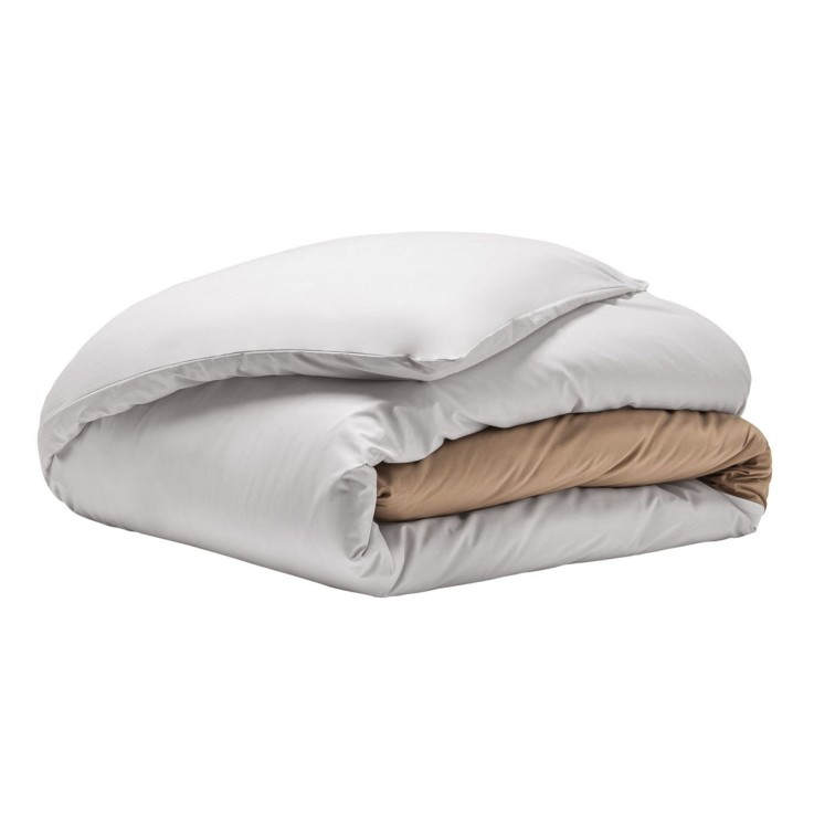 Housse de couette unie en percale de coton, TOI ET MOI CLAIR D'AURORE