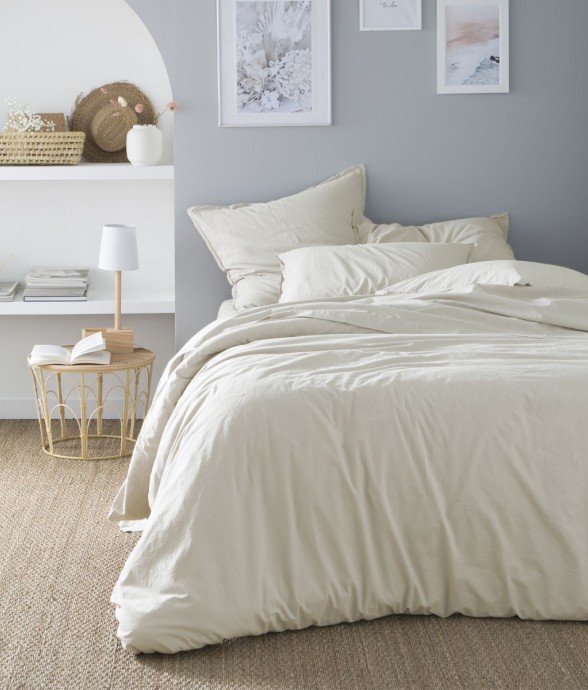 Housse de couette unie en...