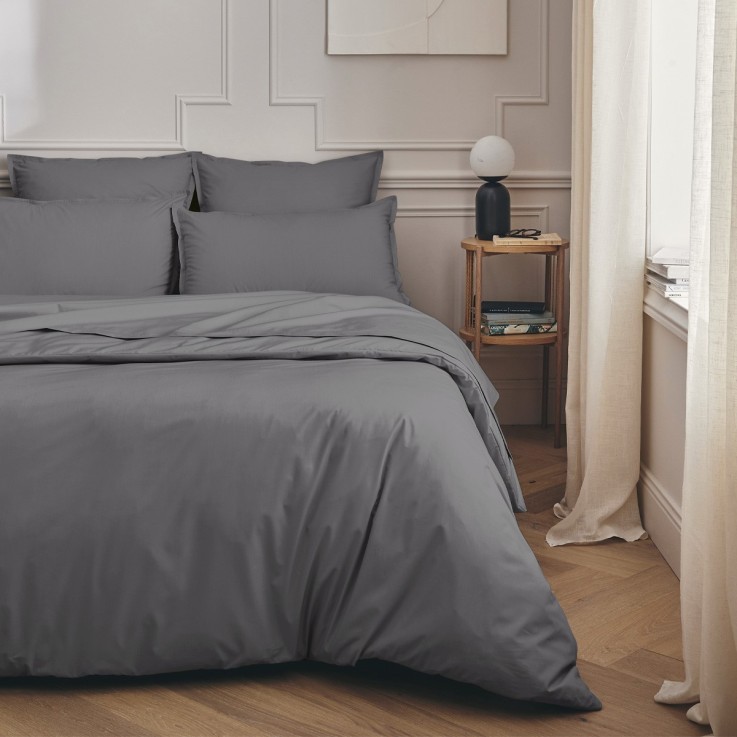 Housse de couette unie en percale de coton, PREMIERE