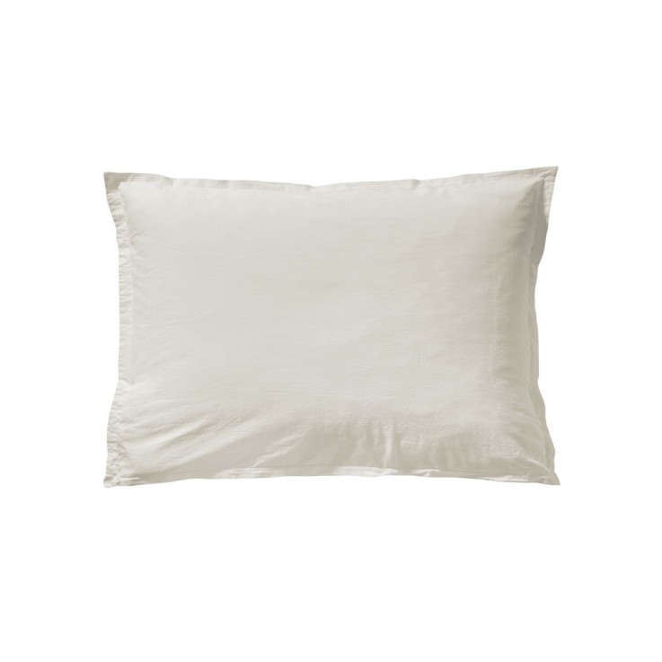 Taie d'oreiller unie en coton lavé, SOFT LINE