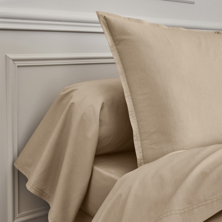 Taie d'oreiller unie en percale de coton, PREMIÈRE