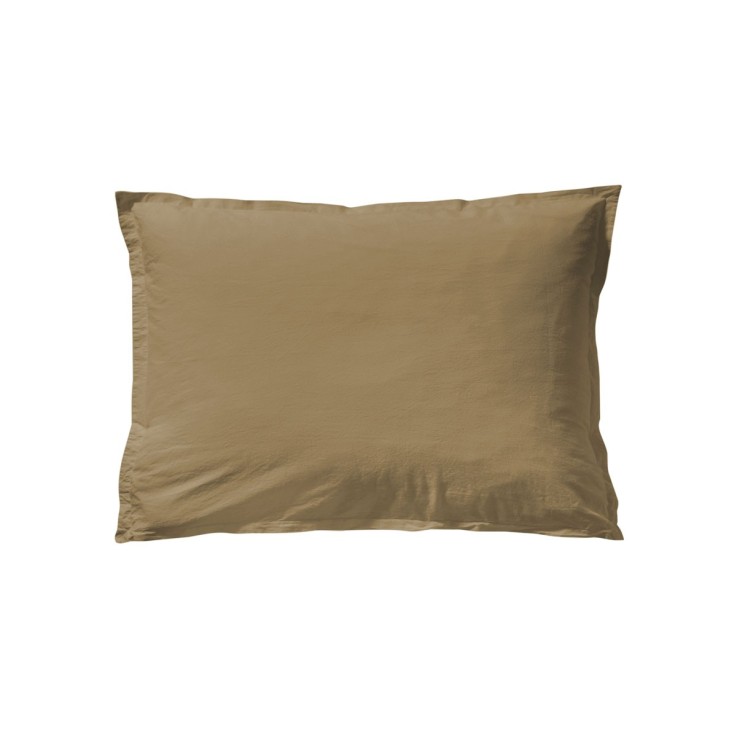 Taie d'oreiller unie en coton lavé, SOFT LINE