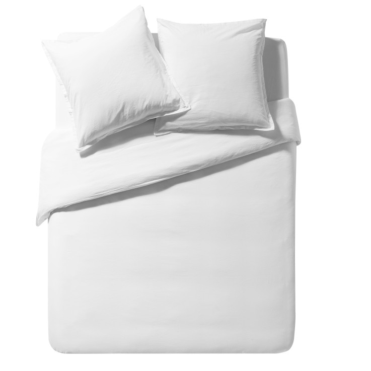 Taie d'oreiller unie en coton lavé, SOFT LINE