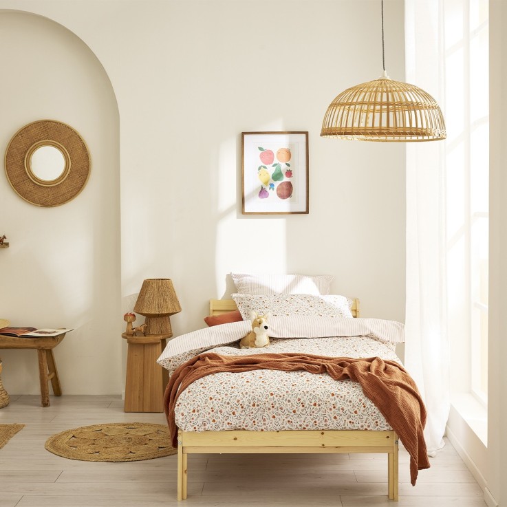 Parure de lit enfant imprimée en percale de coton, taie rectangle, HONORE