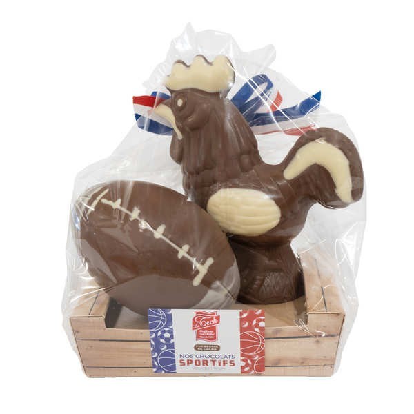 Corbeille rugby chocolat au lait - La corbeille de 270g