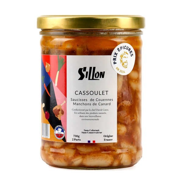 Cassoulet saucisse de couenne et manchon de canard - Pot de 370g (1 part)