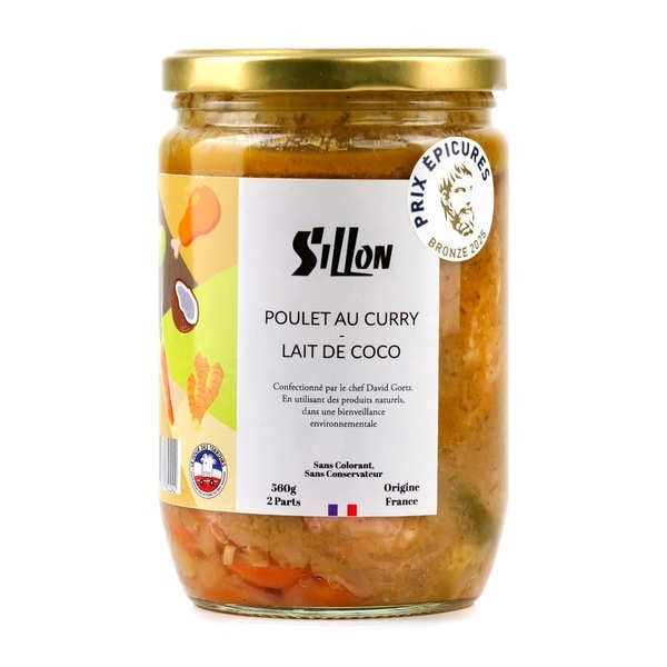Poulet au curry et lait de coco - Pot de 560g (2 parts)