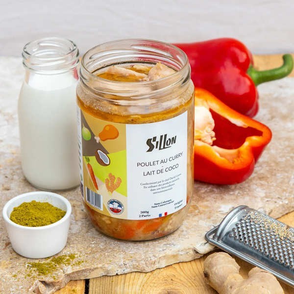 Poulet au curry et lait de coco - Pot de 560g (2 parts)