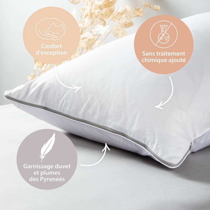 Oreiller Lanaï en Duvet et Plumes