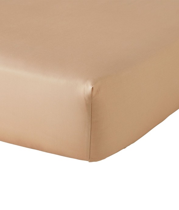 Drap housse uni en satin de...