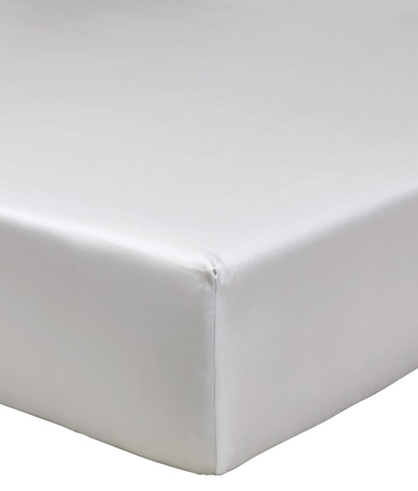 Drap housse uni en satin de...