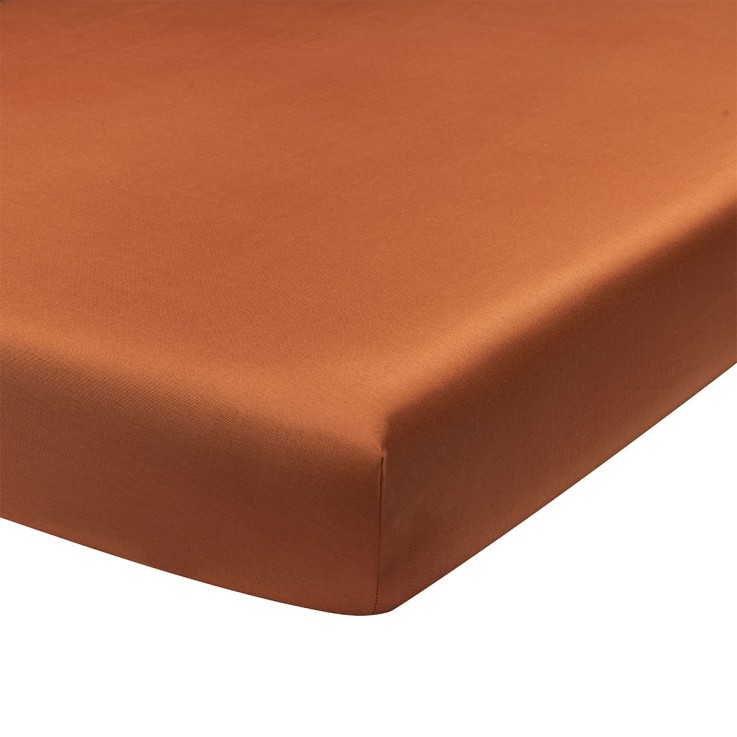 Drap housse uni en satin de coton, UNIS INDIEN