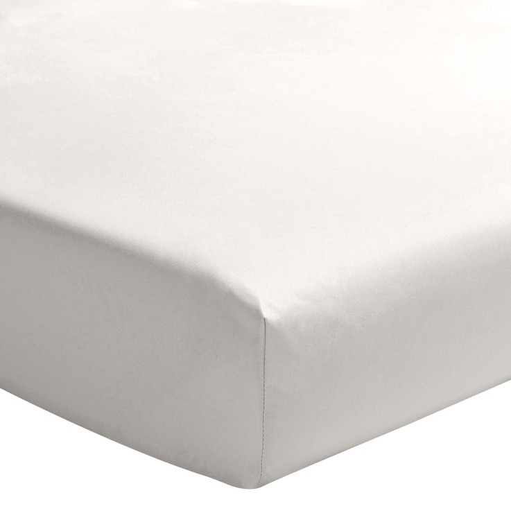 Drap housse uni en percale de coton, ALBÂTRE