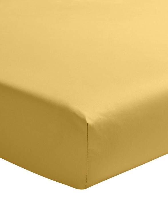Drap housse uni en satin de...