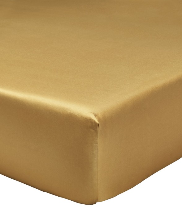 Drap housse uni en satin de...