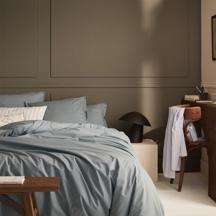 Drap housse uni en percale de coton, CÉVENNES