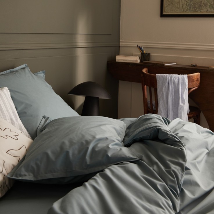 Drap housse uni en percale de coton, CÉVENNES