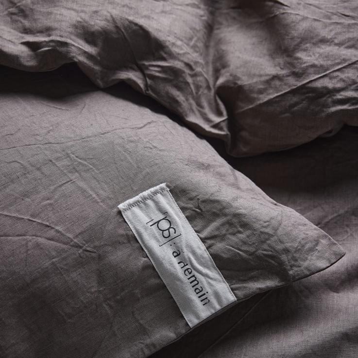 Drap housse uni en lin, bonnet de 30cm, PARTI PRIS ECORCE