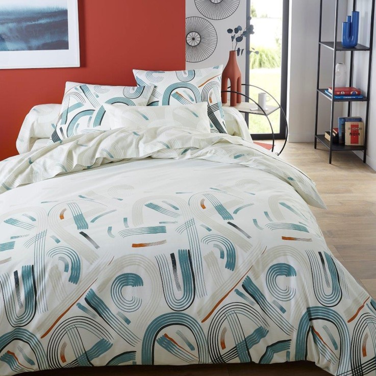 Drap housse imprimé en coton, GABIN