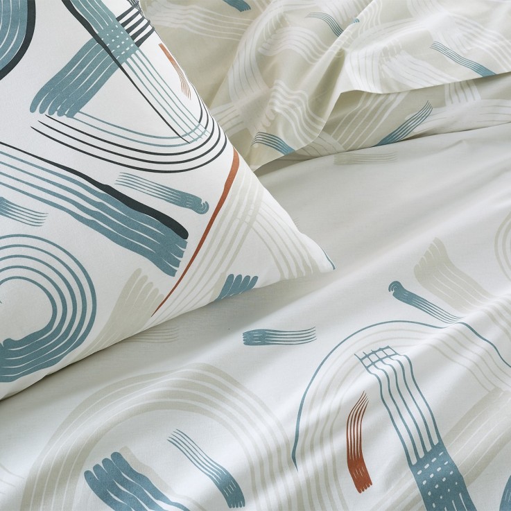 Drap housse imprimé en coton, GABIN