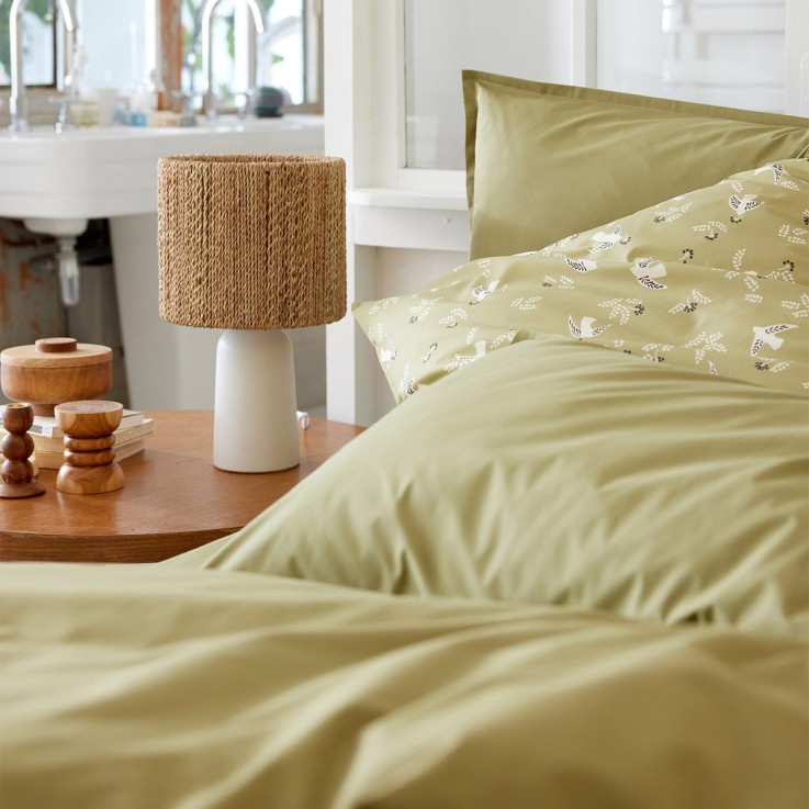 Drap housse uni en percale de coton, TENDRE