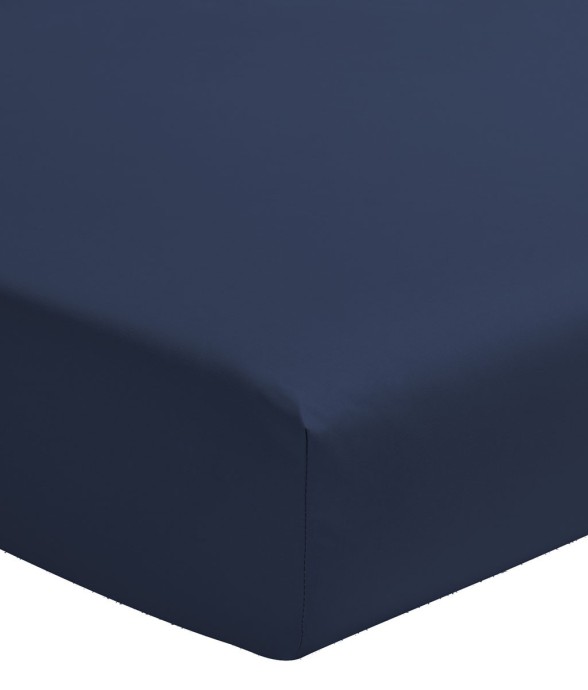 Drap housse uni en satin de...