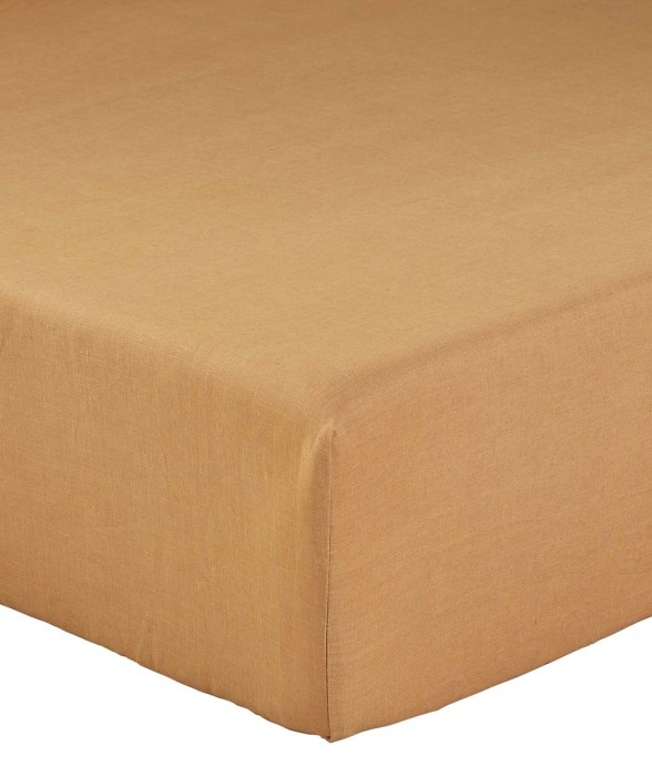 Drap housse uni en lin, LIN...