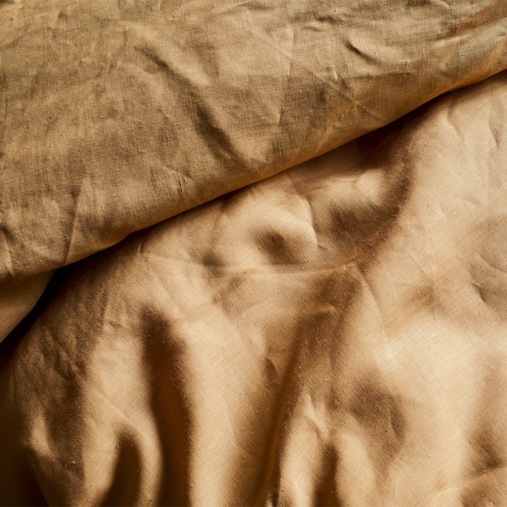 Drap housse uni en lin, LIN BLÉ