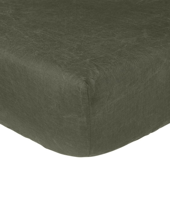 Drap Housse uni en lin,...