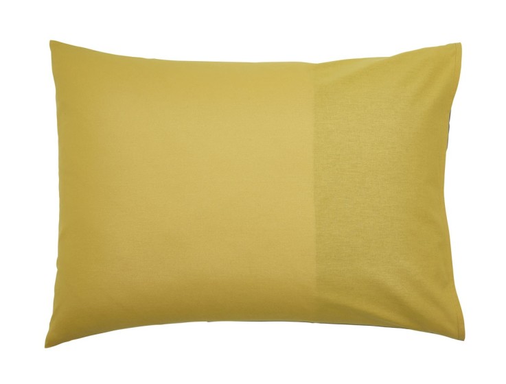 Taie d'oreiller bicolore unie en coton, MELI MELO