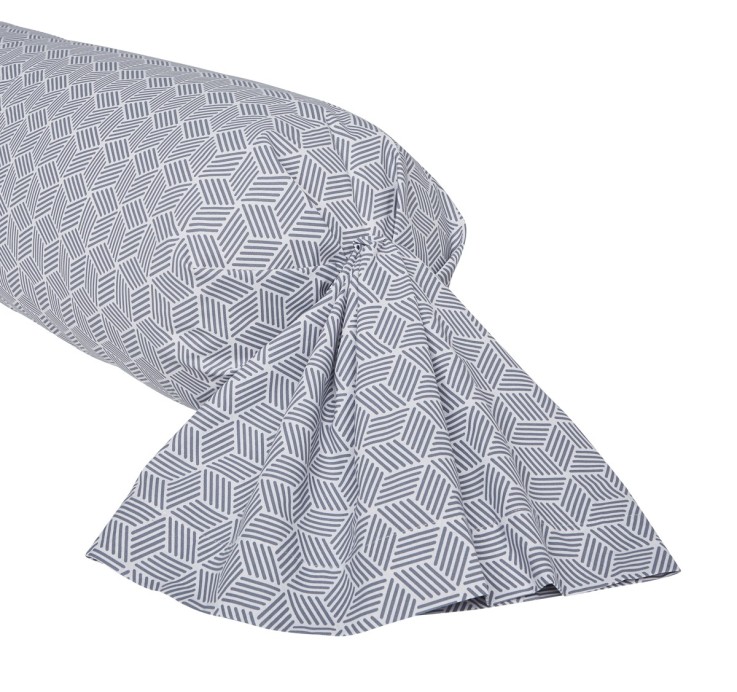 Taie de traversin impriméee en viscose de bambou, QUENTIN