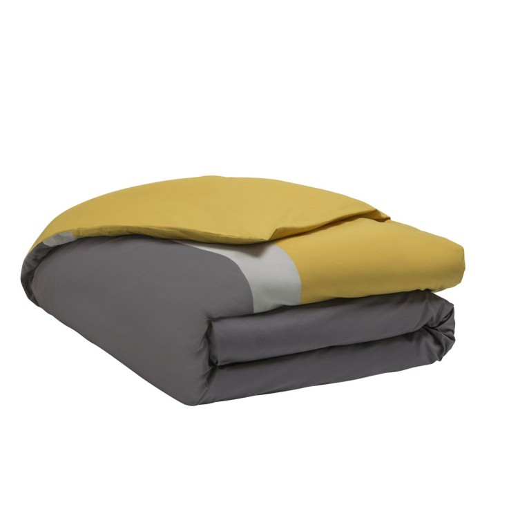 Housse de couette bicolore unie en coton, MELI MELO