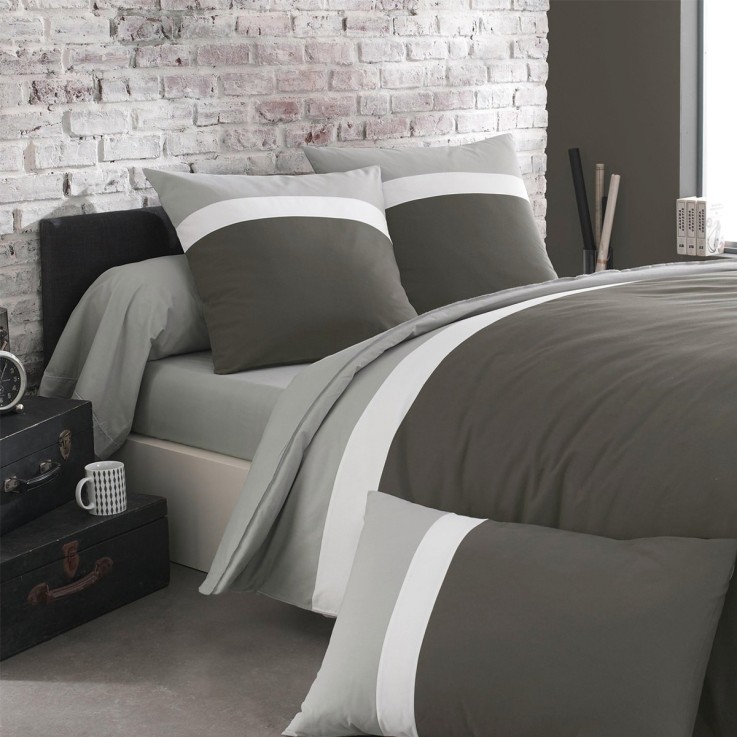 Housse de couette bicolore en coton, MÉLI-MÉLO